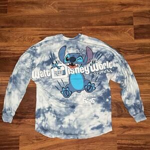 WDW Disney Spirit Jersey Blue Tie Dye Stitch Experiment 626 Size Small